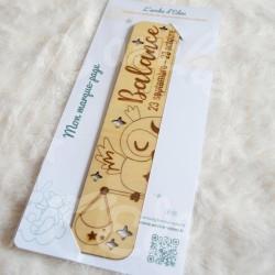 Marque page en bois pour enfant animaux et signe astrologique