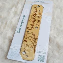 Marque page en bois pour enfant animaux et signe astrologique