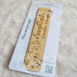 Marque page en bois pour enfant animaux et signe astrologique