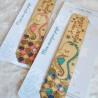 Marque page en bois pour enfant avec sirène, hippocampe ou pieuvre en paillettes