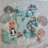 Prénom en bois pour décoration de chambre d'enfant ou cadeau de naissance avec baleine et animaux de la mer