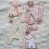 Prénom en bois pour décoration de chambre d'enfant ou cadeau de naissance avec lapin et fleurs