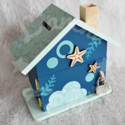 Tirelire tortue et etoiles de mer en bois pour enfant a personnaliser