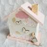 Tirelire lapin et lune fleurie personnalisée pour enfant ou cadeau de naissance