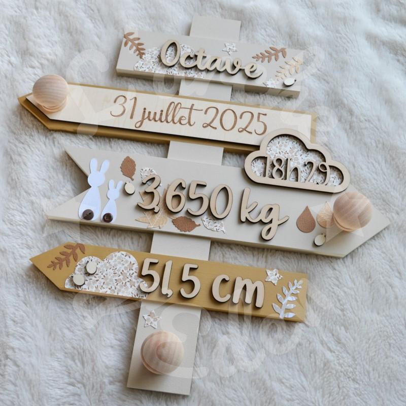 Panneau de naissance personnalisé pour cadeau de naissance original et unique