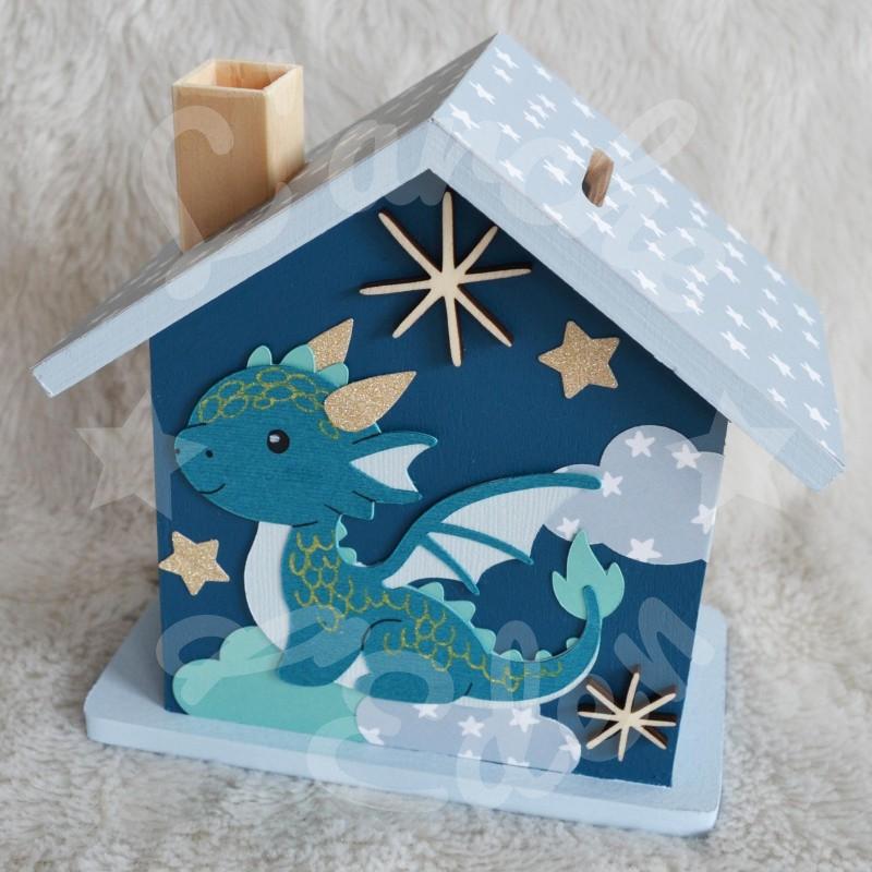 Tirelire dragon et étoiles personnalisée pour enfant ou cadeau de naissance Tirelire dragon et étoiles personnalisée pour enfant ou cadeau de naissance