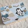 Boite à souvenirs de naissance personnalisée décoration Pingouin