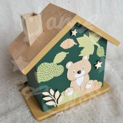 Tirelire ours brun  personnalisée pour enfant ou cadeau de naissance