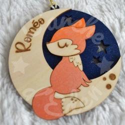 boule de noel renard en bois pour enfant a personnaliser