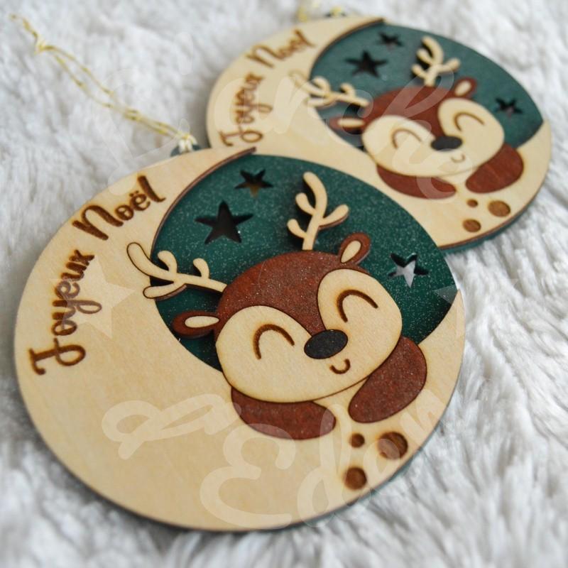 boule de noel cerf en bois pour enfant a personnaliser boule de noel cerf en bois pour enfant a personnaliser