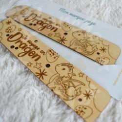Marque page en bois pour enfant avec Dragon