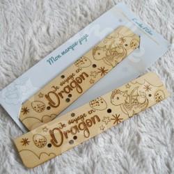 Marque page en bois pour enfant avec Dragon