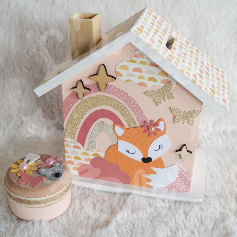 Tirelire renard et arc en ciel personnalisée pour enfant ou cadeau de naissance Tirelire renard et arc en ciel personnalisée pour enfant ou cadeau de naissance