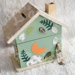 Tirelire renard champetre personnalisée pour enfant ou cadeau de naissance