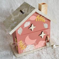 Tirelire renard champetre personnalisée pour enfant ou cadeau de naissance