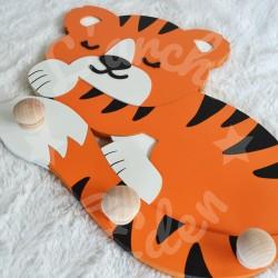 Porte manteau tigre en bois pour chambre d enfant