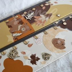 Toise pour chambre d'enfant en bois décoration ours et foret