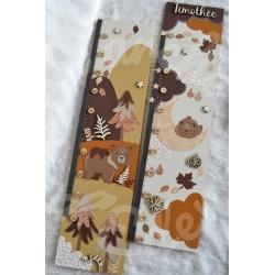 Toise pour chambre d'enfant en bois décoration ours et foret