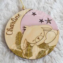 boule de noel cygne en bois pour enfant a personnaliser