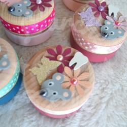 Boite a dents ronde en bois personnalisée