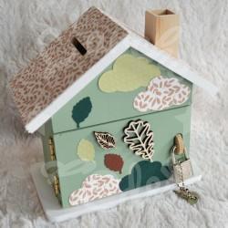 Tirelire lapin et lune fleurie personnalisée pour enfant ou cadeau de naissance