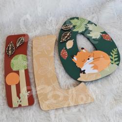 Prénom en bois pour décoration de chambre d'enfant ou cadeau de naissance avec animaux de la foret