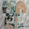 Prénom en bois pour décoration de chambre d'enfant ou cadeau de naissance avec animaux de la foret