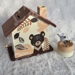 Tirelire ours brun  personnalisée pour enfant ou cadeau de naissance