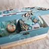Cadeau de naissance thème tortue de mer, boite à souvenirs personnalisée avec une tirelire et boite a dents