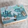 Cadeau de naissance thème tortue de mer, boite à souvenirs personnalisée avec une tirelire et boite a dents