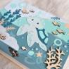 Boite à souvenirs de naissance personnalisée décoration tortue marine