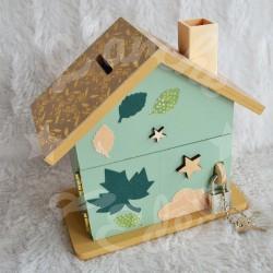 Tirelire renard en automne personnalisée au prénom de l'enfant