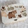 Boite à souvenirs de naissance personnalisée décoration ourson et sa maman