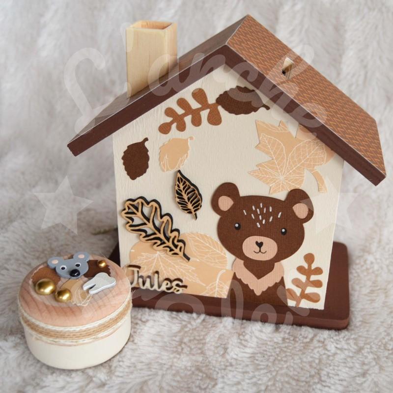 Tirelire ourson à collier personnalisée pour enfant ou cadeau de naissance