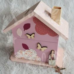 Tirelire lapin et feuiles d automne personnalisée au prénom de l'enfant