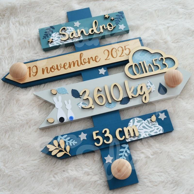 Panneau de naissance personnalisé pour cadeau de naissance original et unique