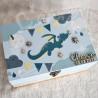 Boite à souvenirs de naissance personnalisée décoration dragon et nuages
