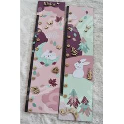 Toise pour chambre d'enfant en bois décoration lapin et foret