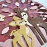 Veilleuse en bois avec biche et faon pour chambre d'enfant
