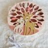 Veilleuse en bois avec biche et faon pour chambre d'enfant