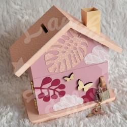 Tirelire jungle avec panthere personnalisée au prénom de l'enfant