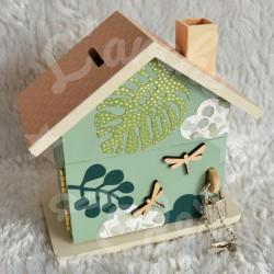 Tirelire Panthere dans la jungle en bois pour enfant a personnaliser