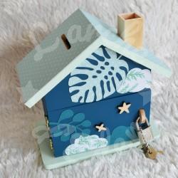 Tirelire koala dans la jungle en bois pour enfant a personnaliser