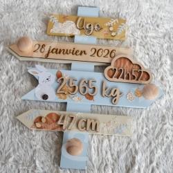Panneau de naissance personnalisé pour cadeau de naissance original et unique