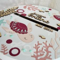 Decoration de bapteme tortue de mer et décore de l'océan