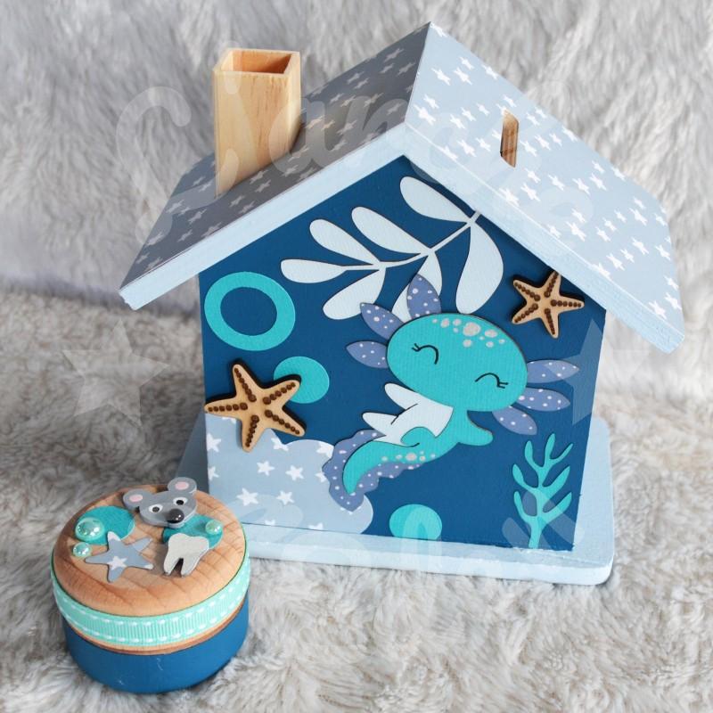 Tirelire axolotl personnalisée au prénom de l'enfant