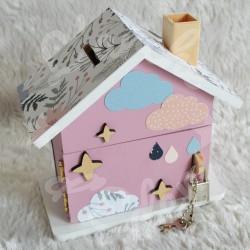 Tirelire elephant et arc en ciel personnalisée au prénom de l'enfant