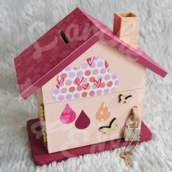 Tirelire panda et arc en ciel en bois pour enfant a personnaliser