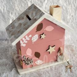 Tirelire biche et decor de la foret pour enfant a personnaliser