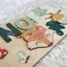 Puzzle Prénom en bois pour enfant avec renard et decor d automne